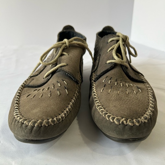 Hush puppies Vintage Leather Moccasins With Aztec Inspired Lining 8.5 - Picture 2 of 9